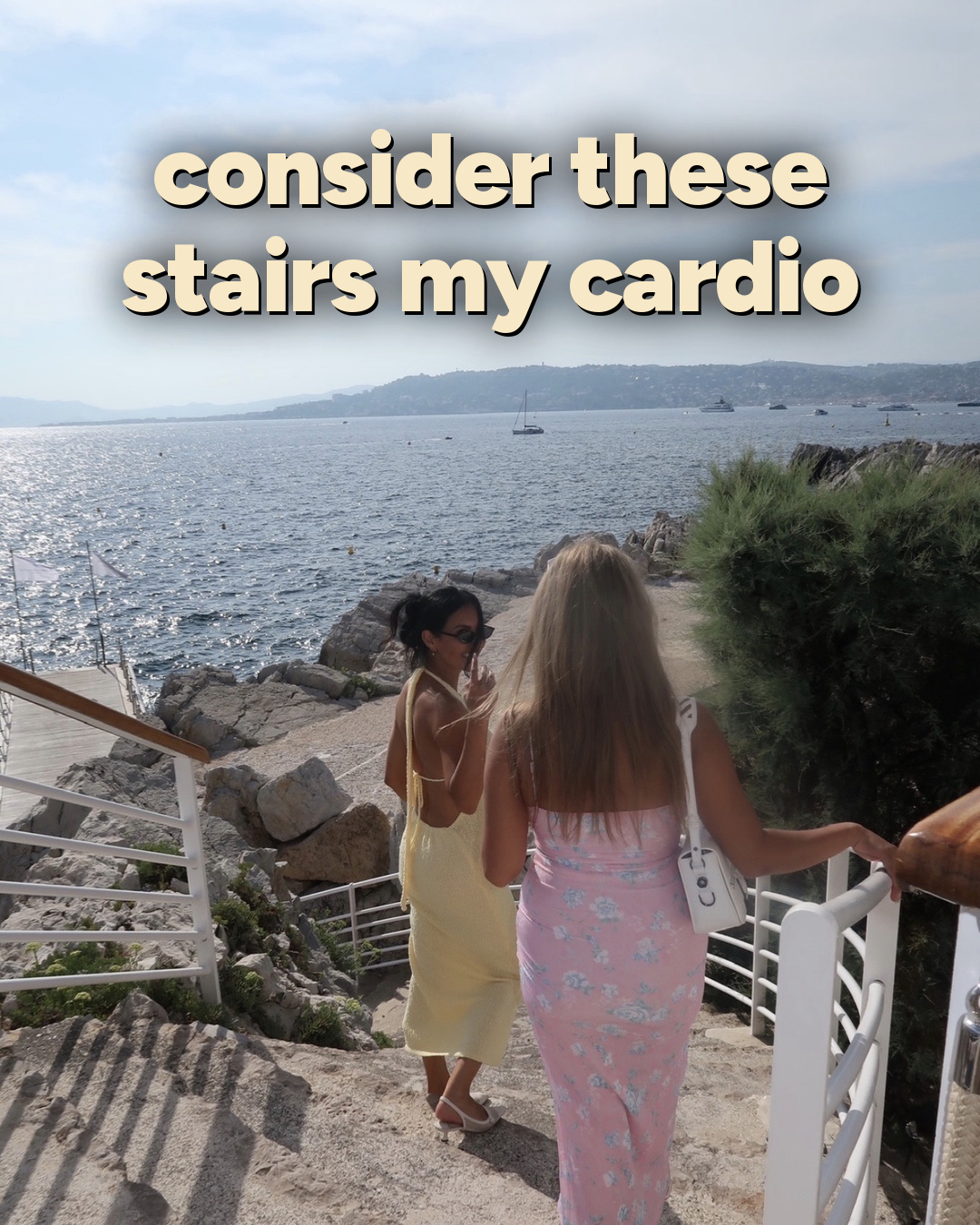 Stone stairs down to the sea on the Côte d'Azur